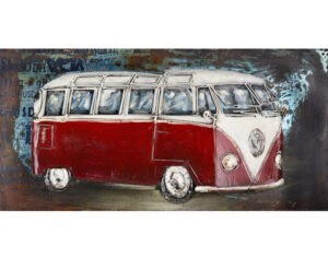Kovový obraz na stenu Červený Volkswagen 80x40 cm
