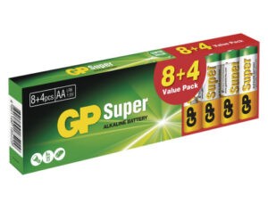 Alkalické baterie GP Super AA (LR6) 8+4 ks%